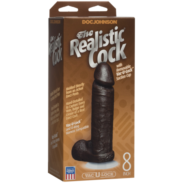 Realistic Cocks -  8 Inch - Black