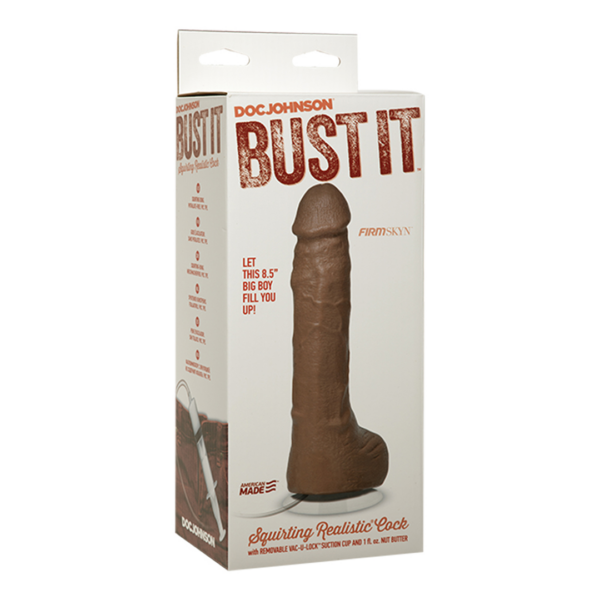 Squirting Realistic Cock - 1 oz. Nut Butter - Brown