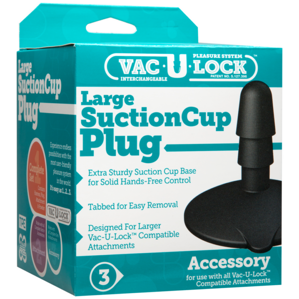 Vac-U-Lock - Black Suction Cup Plug - Large