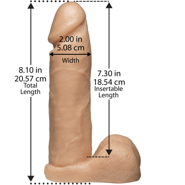 Vac-U-Lock Realistic Cock - With Ultra Harness - 8 Inch