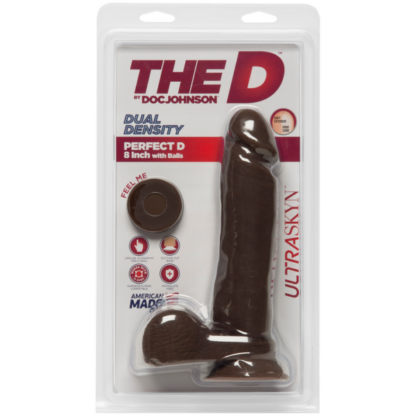 The D - Perfect D with Balls - 8 Inch - Chocolate