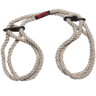 Hogtied - Bind & Tie - 6mm Hemp Wrist or Ankle Cuffs - Natural