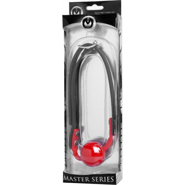 Master Series - The Hush Gag Silicone Comfort Ball Gag - Red