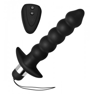 Master Series - Wireless Black Vibrating Anal Beads Remote