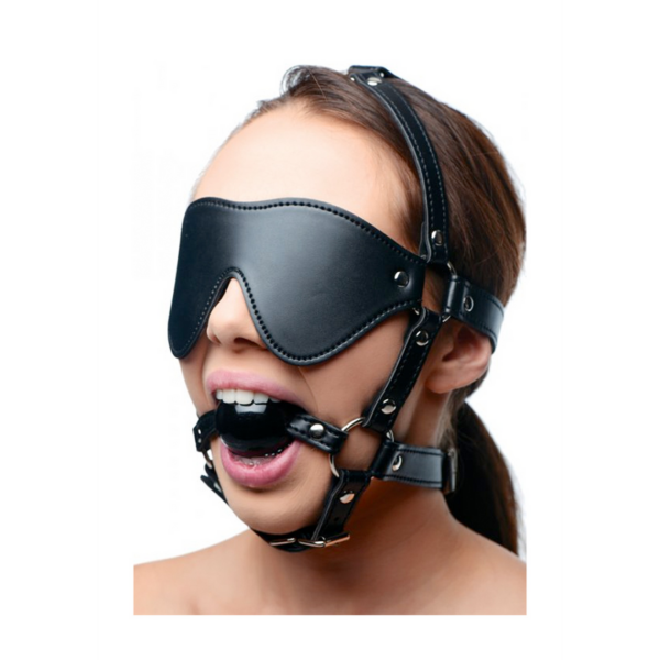 Strict - Eye Mask Harness with Ball Gag