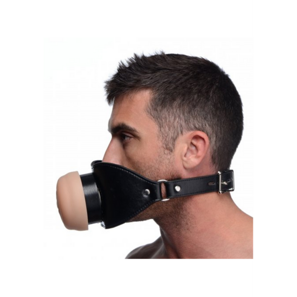 Pussy Face Oral Sex Mouth Gag - Black