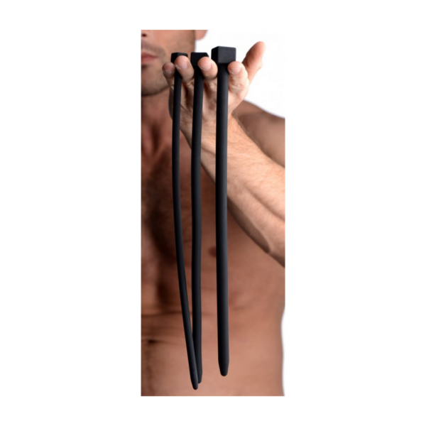 Bolted Deluxe Silicone Urethral Sounds - Black