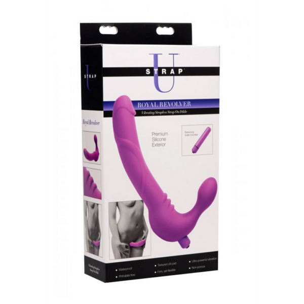 ROYAL REVOLVER Vibrating Silicone Strapless Strap On - Purpl