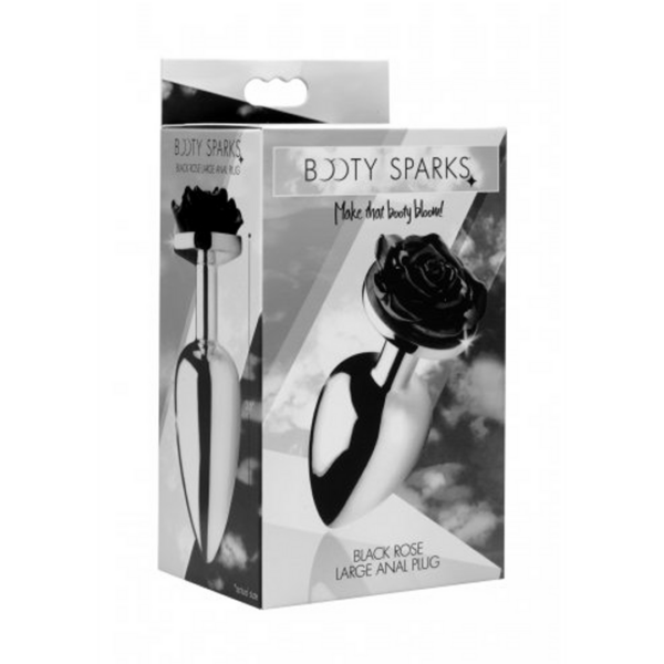 Booty Sparks - Black Rose Butt Plug - Large - Black